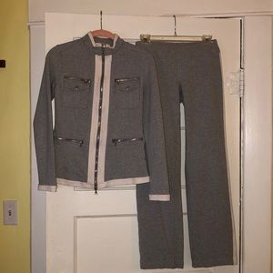 Boston Proper Zippered Coordinates Gray/White